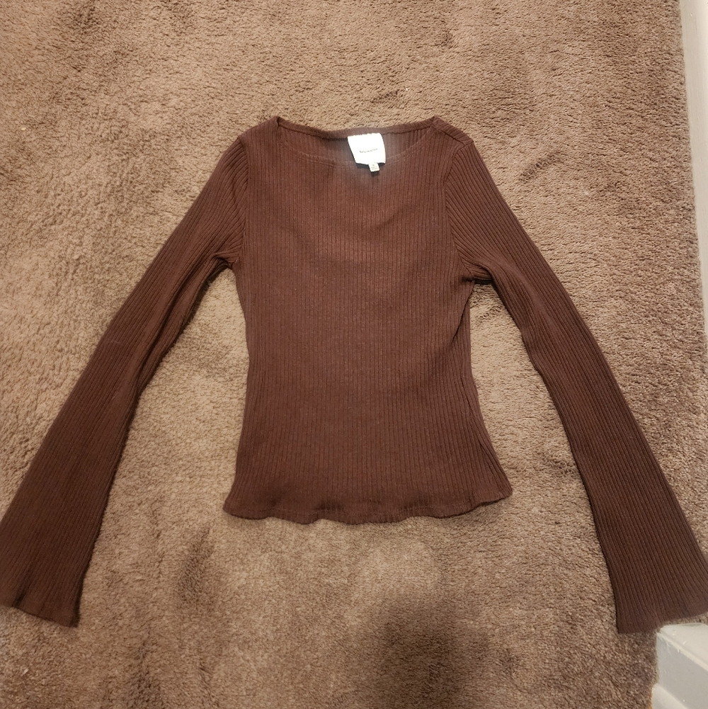 Reformation Miller Knit Top Brown - Size M
